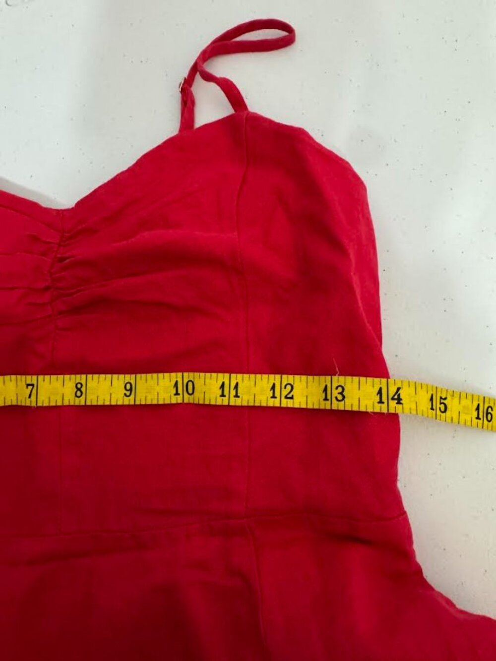 GAP Women’s Red Linen Blend Spaghetti Strap Fit & Flare Dress Size  XS - Picture 6 of 9